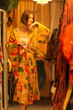 WING SILK KIMONO PINA MULTI
