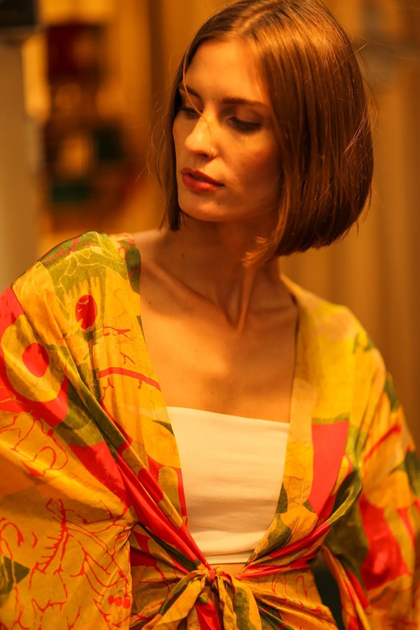 WING SILK KIMONO PINA MULTI