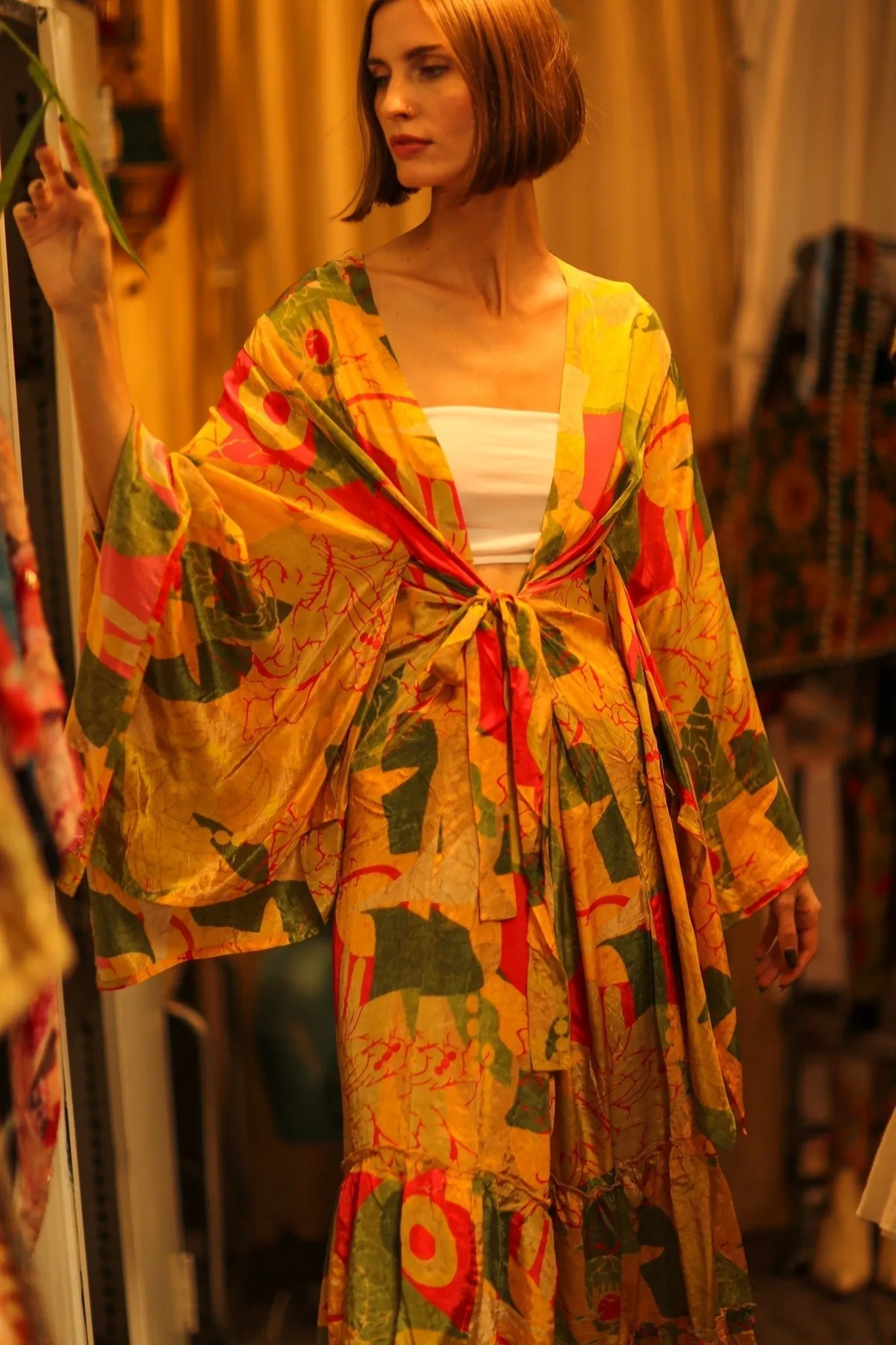 WING SILK KIMONO PINA MULTI