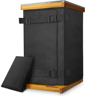 Winter Bee Hive Wrap for 8 and 10 Frame Insulation Wrap, Thermal Beekeeping Supplies Accessories, 75.2" x 23.6" 600D Oxford Insulated Bee Cover, Waterproof, Windproof,