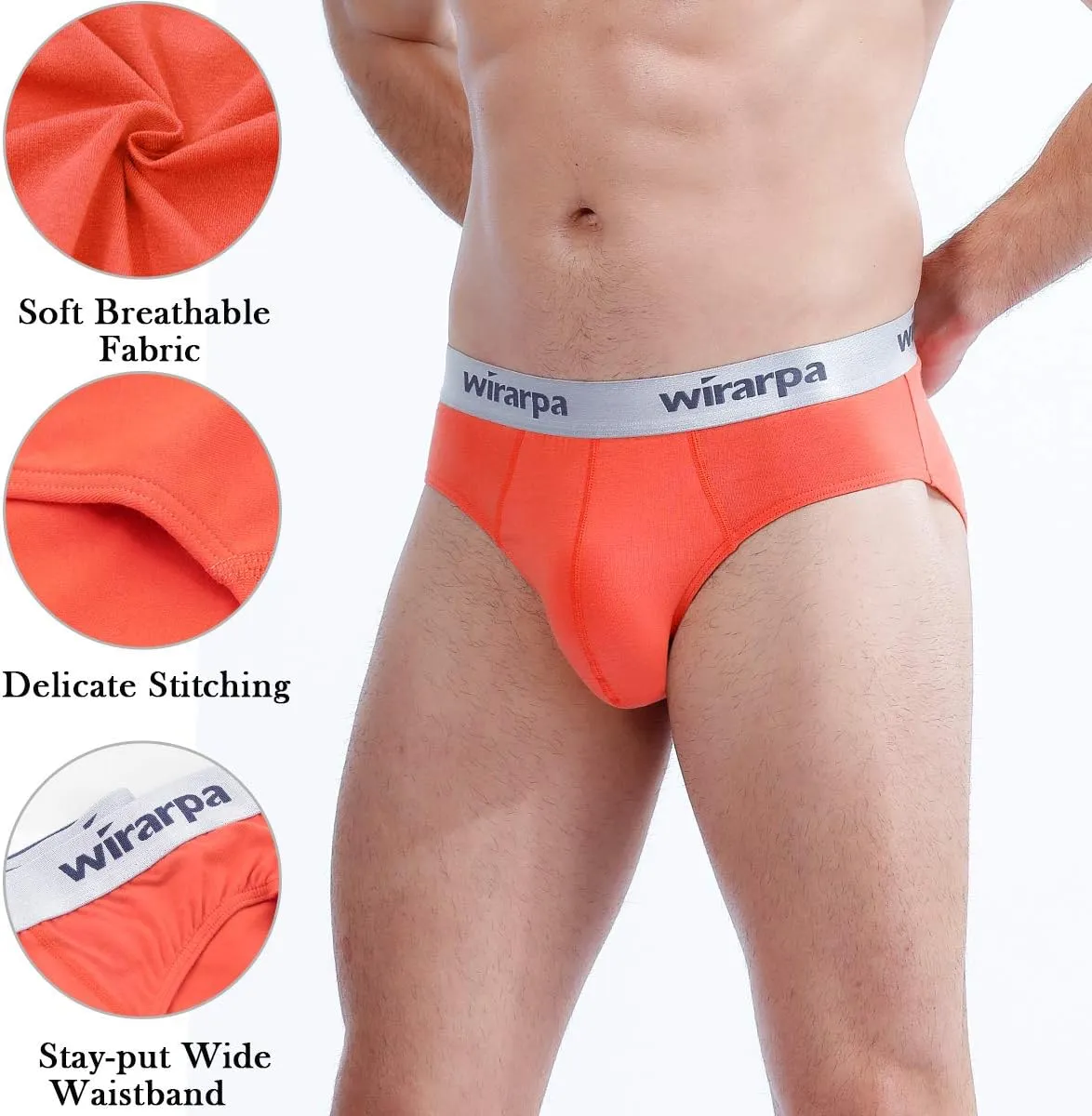 wirarpa Men's Cotton Stretch Underwear Support Briefs Wide Waistband Multipack