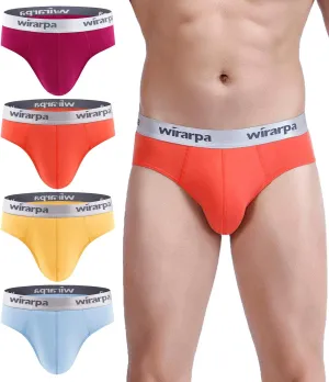 wirarpa Men's Cotton Stretch Underwear Support Briefs Wide Waistband Multipack
