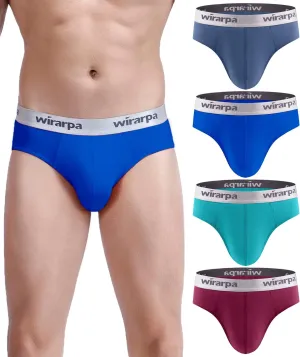 wirarpa Men's Cotton Stretch Underwear Support Briefs Wide Waistband Multipack