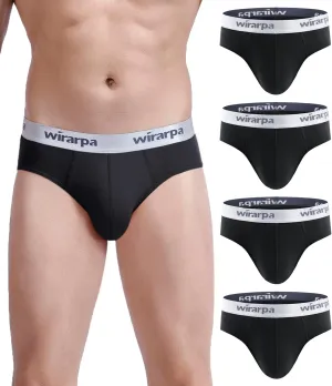 wirarpa Men's Cotton Stretch Underwear Support Briefs Wide Waistband Multipack