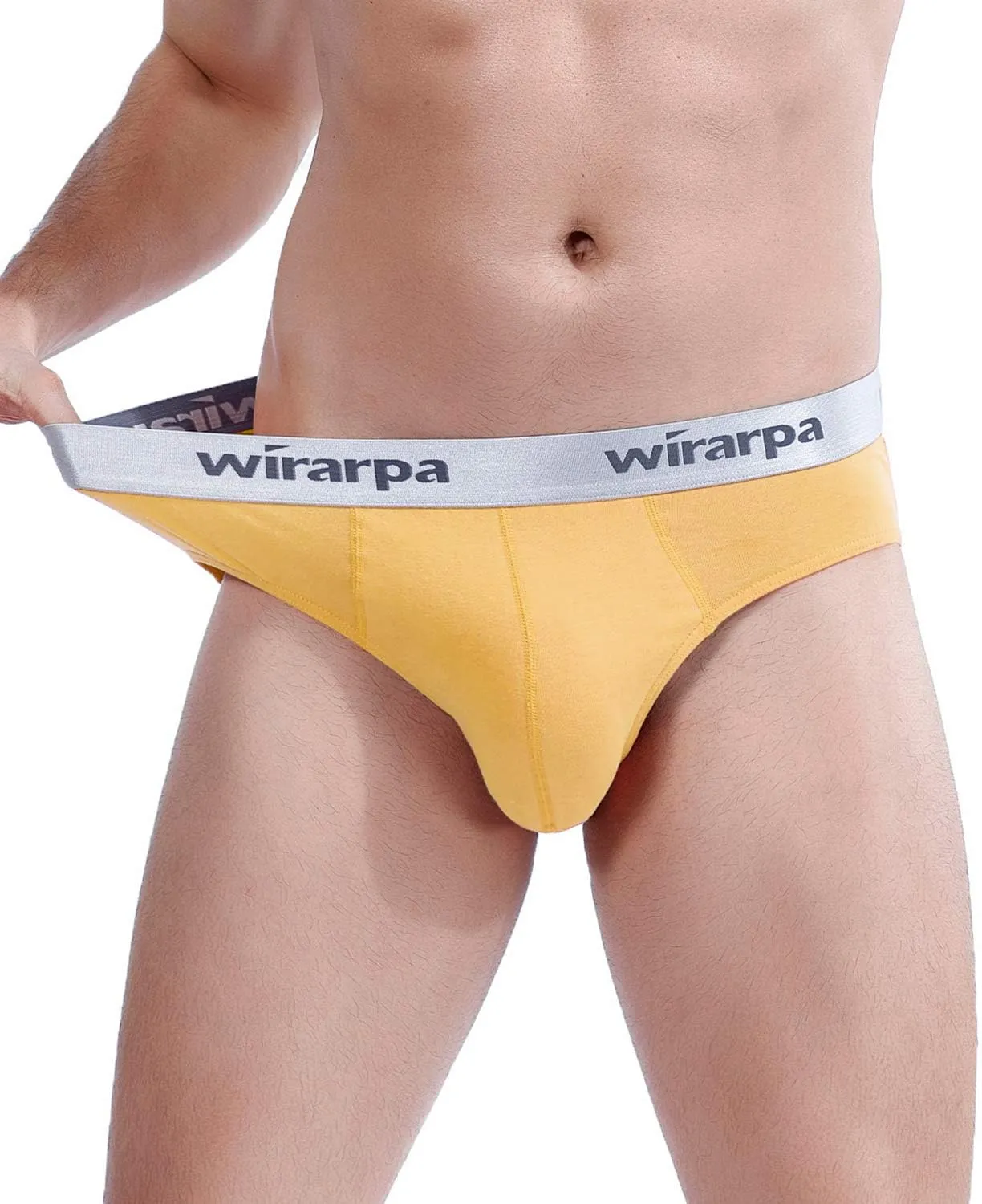 wirarpa Men's Cotton Stretch Underwear Support Briefs Wide Waistband Multipack