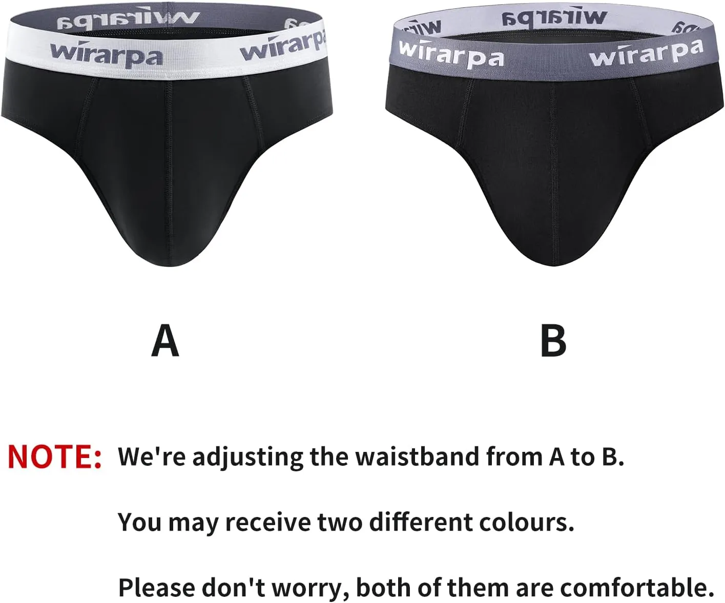 wirarpa Men's Cotton Stretch Underwear Support Briefs Wide Waistband Multipack