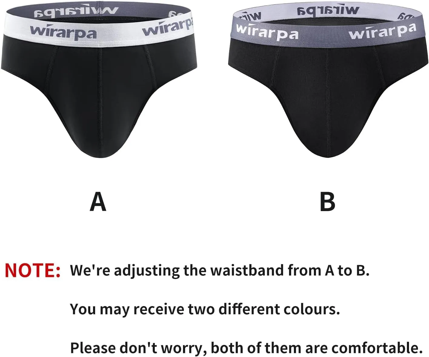 wirarpa Men's Cotton Stretch Underwear Support Briefs Wide Waistband Multipack