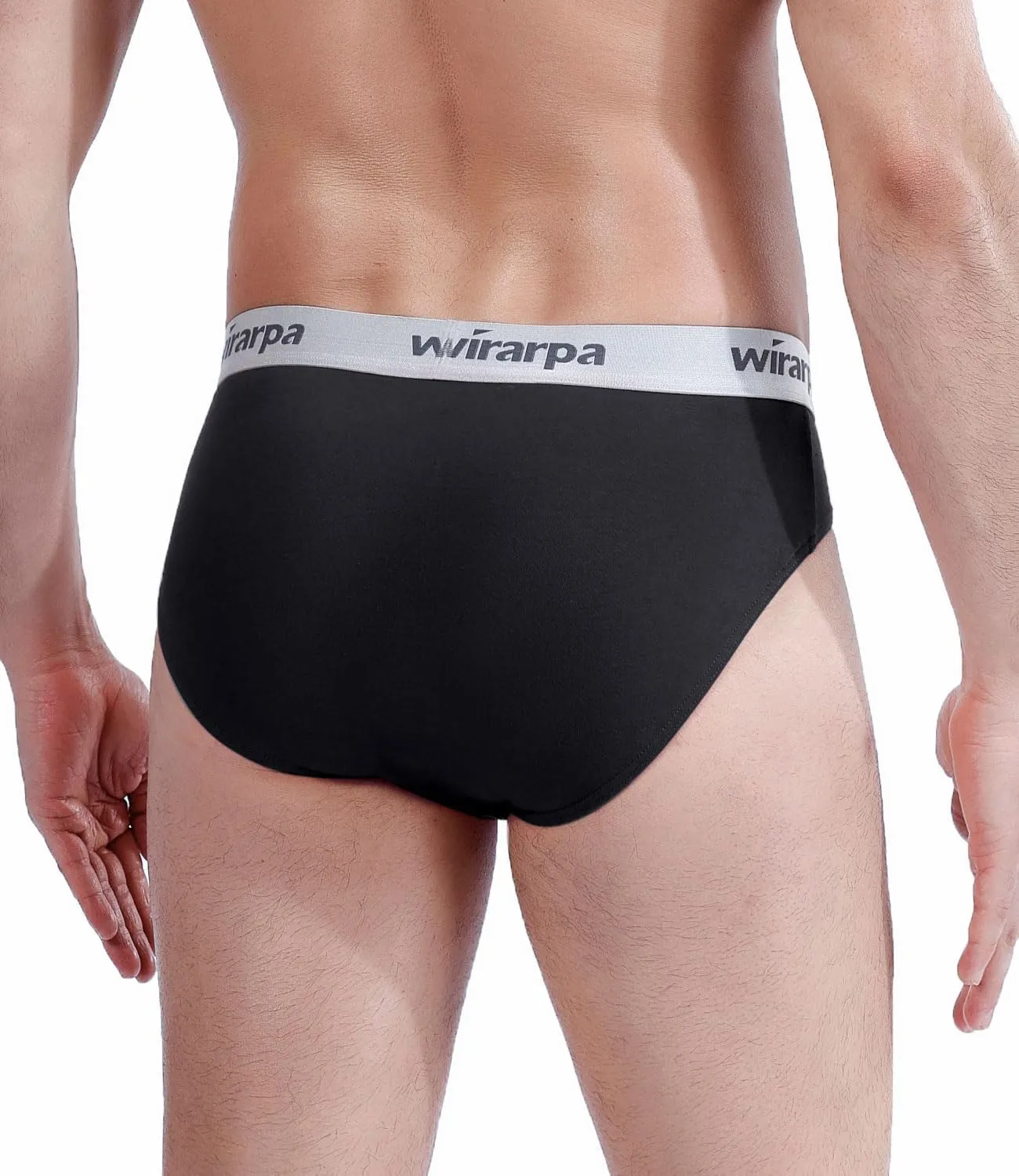 wirarpa Men's Cotton Stretch Underwear Support Briefs Wide Waistband Multipack
