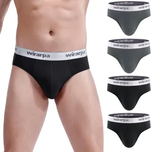wirarpa Men's Cotton Stretch Underwear Support Briefs Wide Waistband Multipack