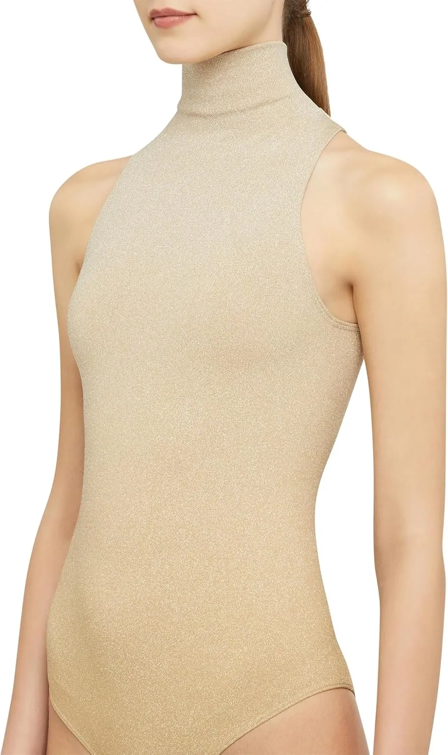 Wolford Fading Shine Body For Women Sleeveless Bodysuit High-Impact Gradient High Neck Brazilian Bottoms For Everyday Wear