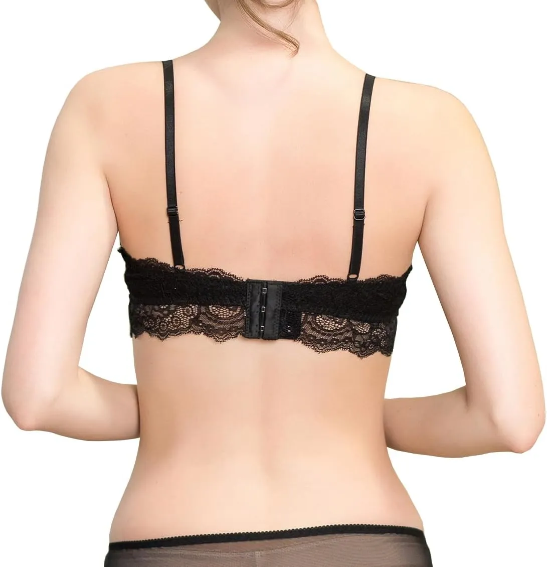 Women 100% Mulberry Silk Bra Thin Soft Lace Underwear Breathable Smooth