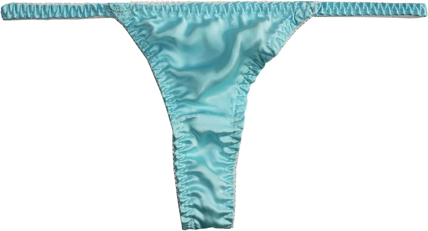 Women 3Pairs Pure Silk Panties Sexy Wear Soft String Thong Healthy Bikini Summer Beach Underwear S-XL