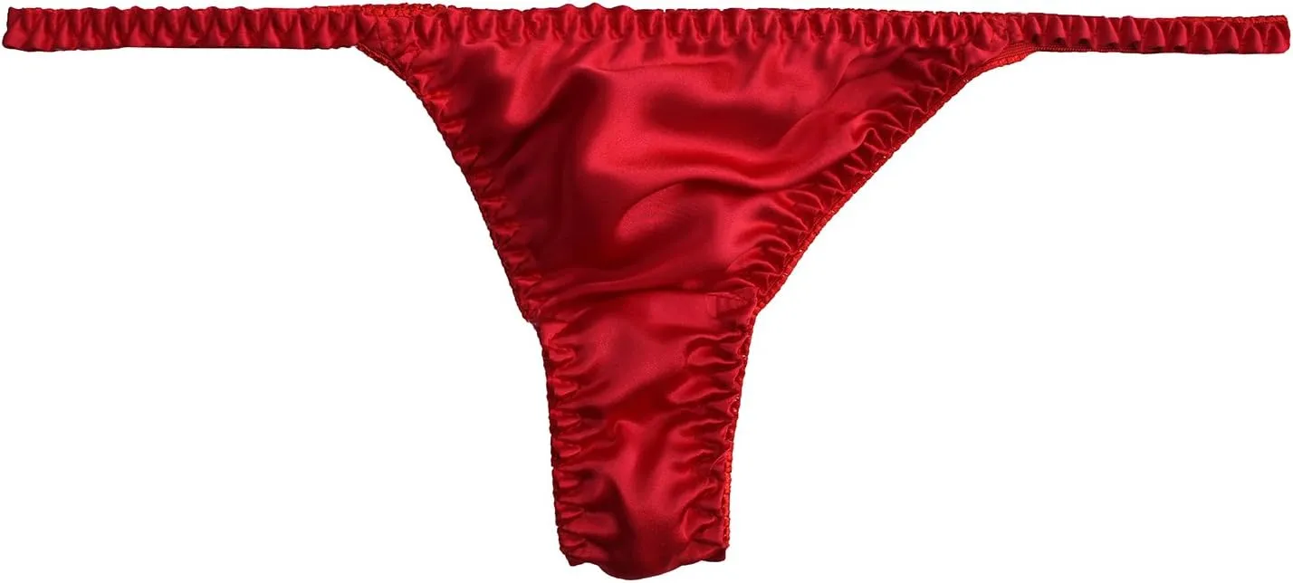 Women 3Pairs Pure Silk Panties Sexy Wear Soft String Thong Healthy Bikini Summer Beach Underwear S-XL
