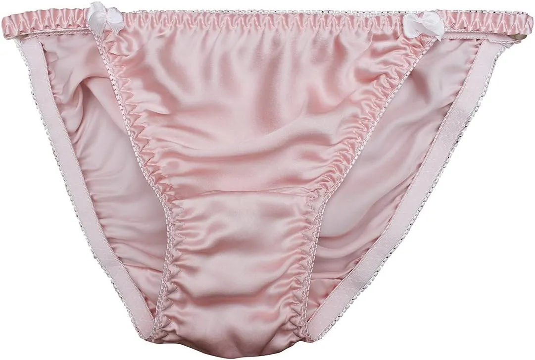 Women 3Pairs Pure Silk Panties Soft Smooth String Healthy Bikini Summer Underwear