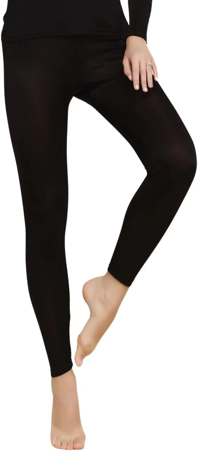 Women Mulberry Silk Thermal Long Johns Underwear Bottom Lightweight Silk Leggings Base Layer Pants