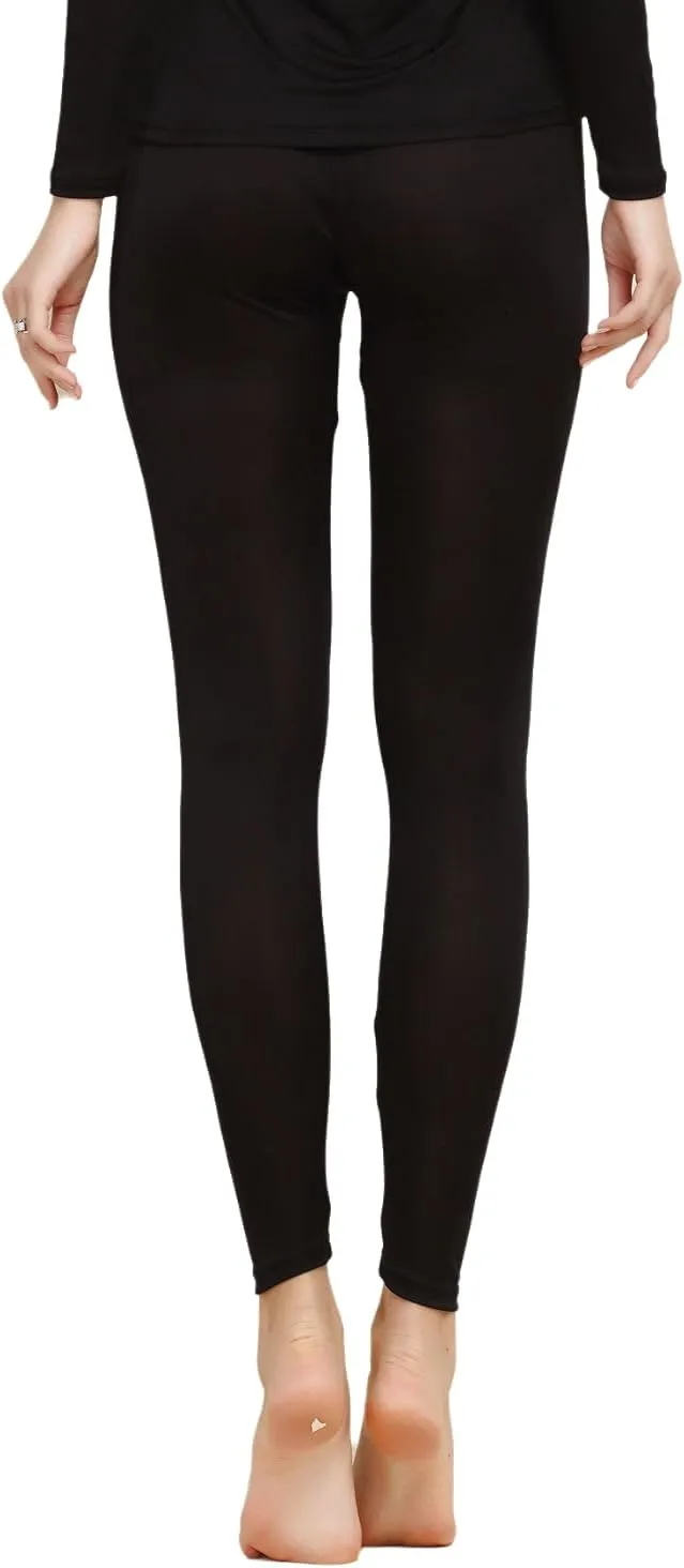 Women Mulberry Silk Thermal Long Johns Underwear Bottom Lightweight Silk Leggings Base Layer Pants