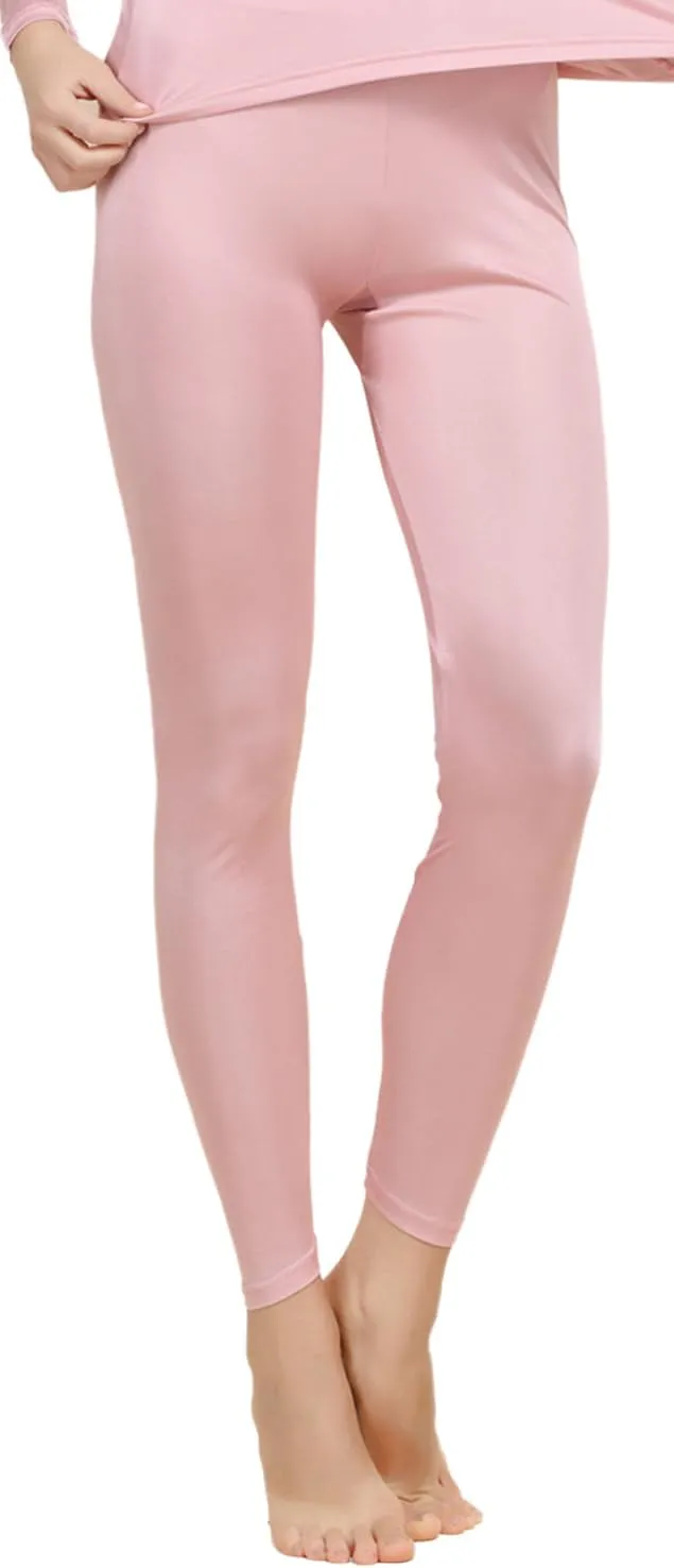Women Mulberry Silk Thermal Long Johns Underwear Bottom Lightweight Silk Leggings Base Layer Pants