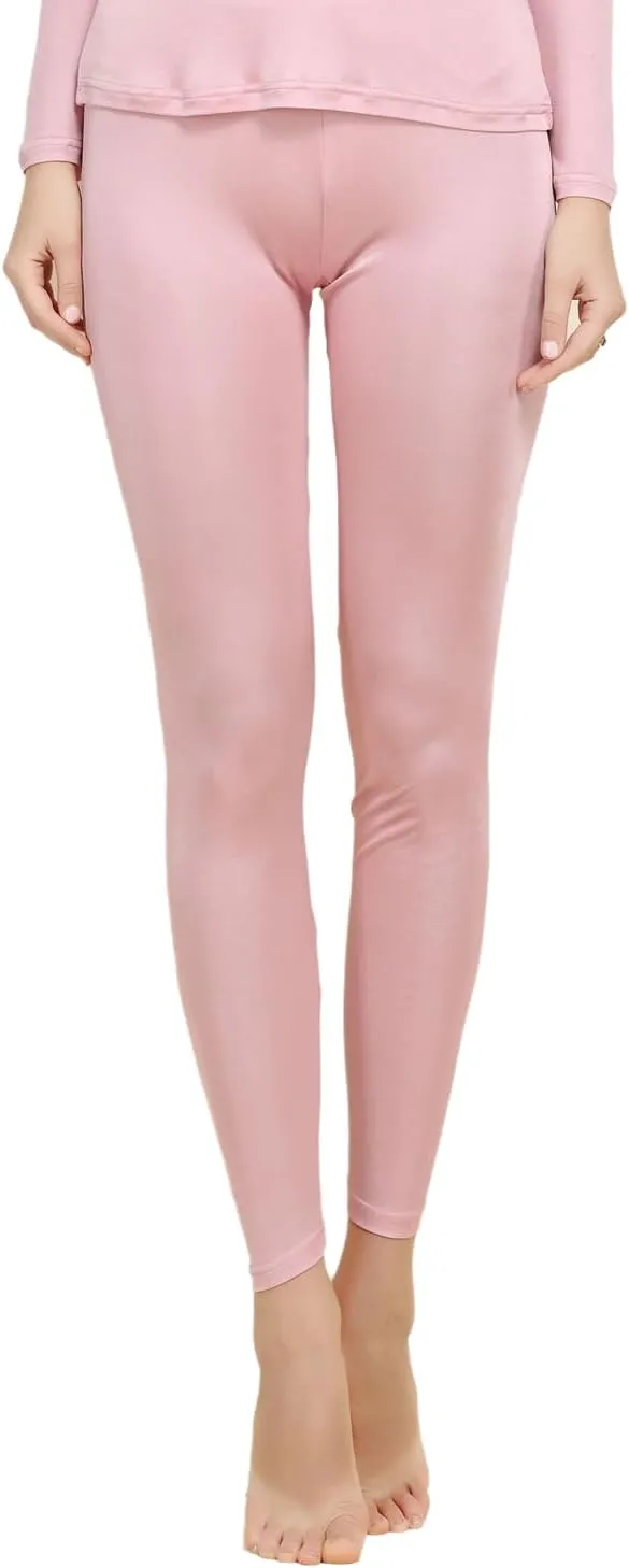 Women Mulberry Silk Thermal Long Johns Underwear Bottom Lightweight Silk Leggings Base Layer Pants