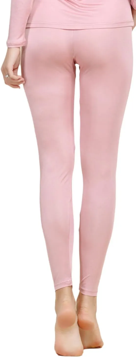 Women Mulberry Silk Thermal Long Johns Underwear Bottom Lightweight Silk Leggings Base Layer Pants