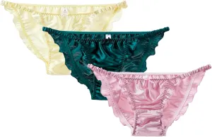 Women Multi Pairs Pure Silk Briefs Panties Soft Smooth Healthy Bikini Classic Casual Underwear