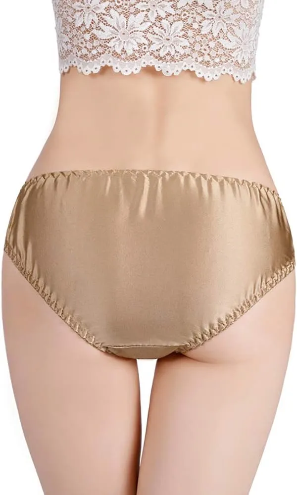 Women Multi Pairs Pure Silk Briefs Panties Soft Smooth Healthy Bikini Classic Casual Underwear