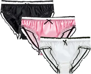 Women Multi Pairs Pure Silk Briefs Panties Soft Smooth Healthy Bikini Classic Casual Underwear