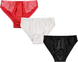 Women Multi Pairs Pure Silk Briefs Panties Soft Smooth Healthy Bikini Classic Casual Underwear