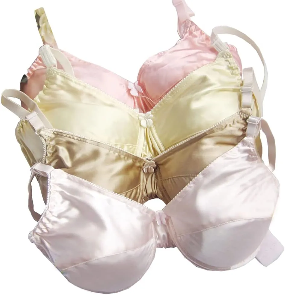 Women Pure Silk Bra Soft Underwear Smooth Health Unpadded Bra Multi Size