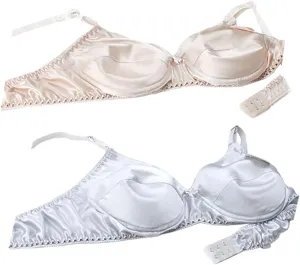 Women Pure Silk Bra Soft Underwear Smooth Health Unpadded Bra Multi Size