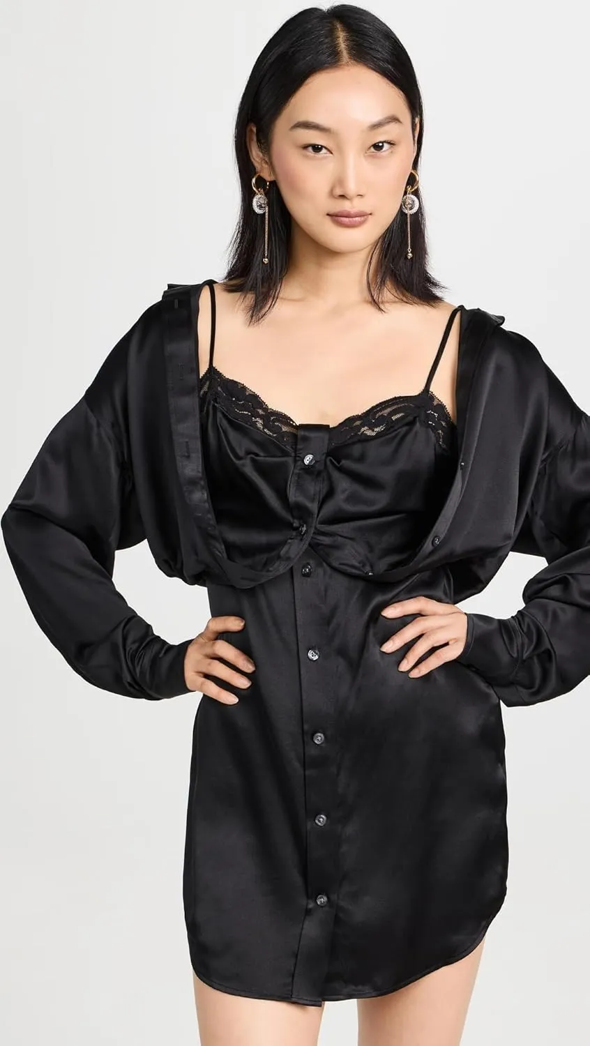 Women's Button Down Dress with Integrated Dress