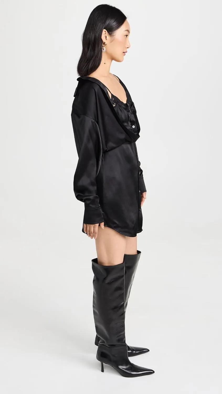 Women's Button Down Dress with Integrated Dress