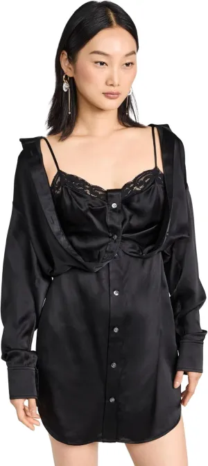 Women's Button Down Dress with Integrated Dress