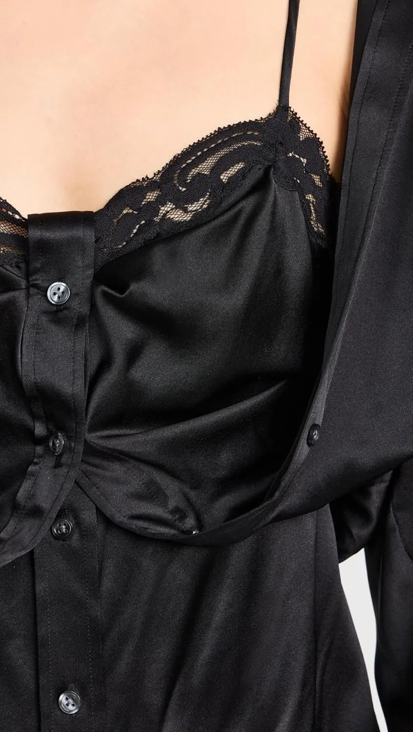Women's Button Down Dress with Integrated Dress