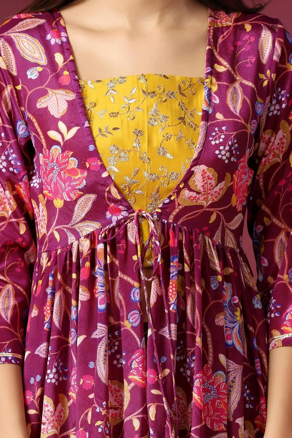 Women's Chinon Printed Salwar Suit Set