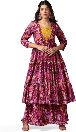 Women's Chinon Printed Salwar Suit Set