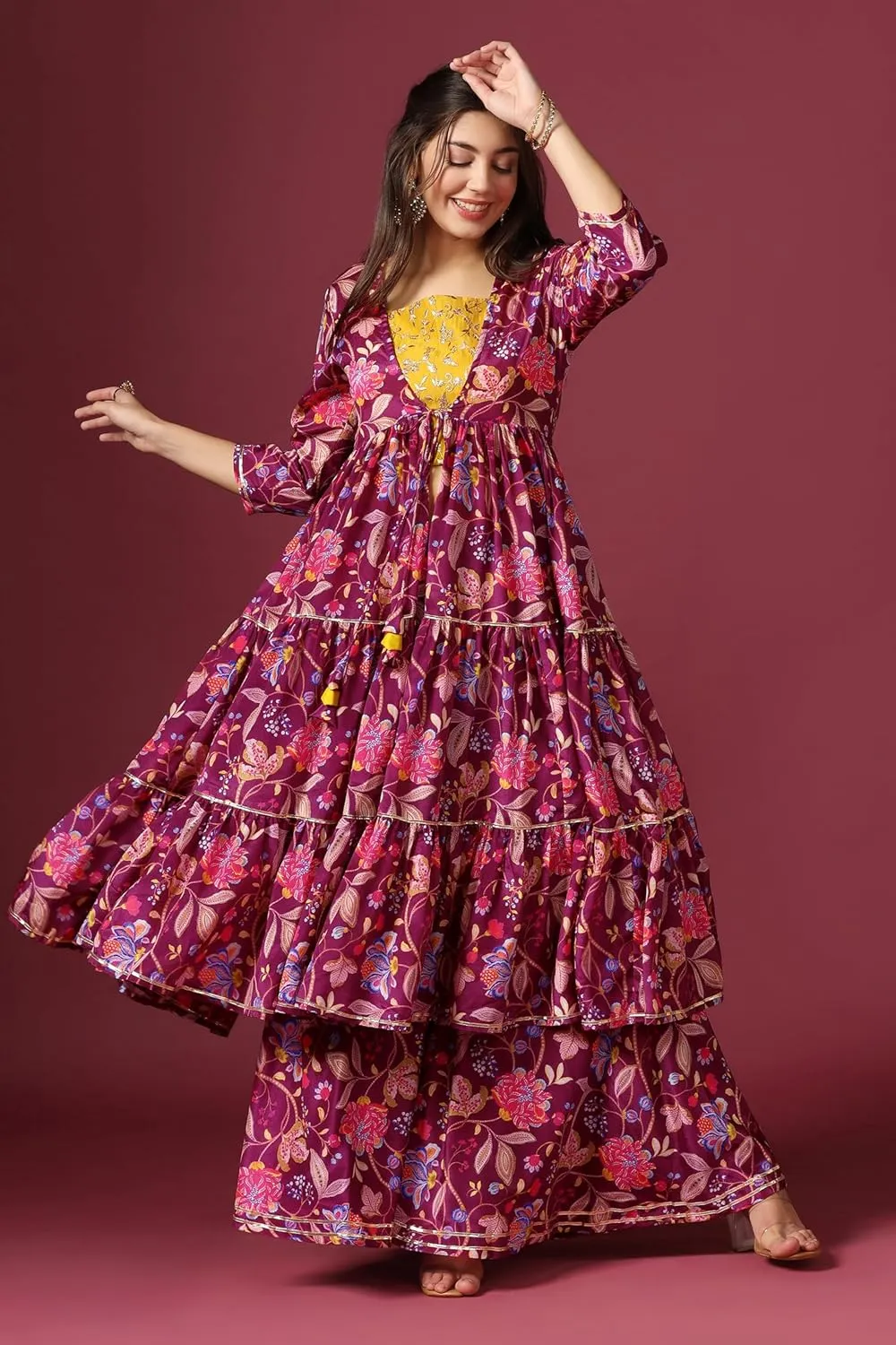 Women's Chinon Printed Salwar Suit Set