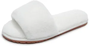 Women's Fuzzy Fluffy Furry Fur Slippers Flip Flop Open Toe Cozy House Memory Foam Sandals Slides Soft Flat Comfy Anti-Slip Spa Indoor Outdoor Slip on