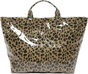 Women's Large PVC Tote Bag Letters Print Handbags Kraft Paper Shoulder Bag Clear Shopping Hobo Bag