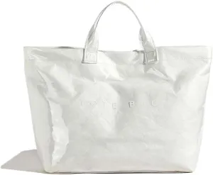 Women's Large PVC Tote Bag Letters Print Plastic Handbags Kraft Paper Clear Shopping Work Shoulder Hobo Bag