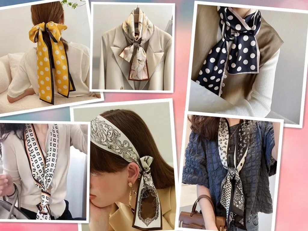 Womens Pure Mulberry Silk Scarf,Long Shawls for Head Scarf,Wrap Breathable Lightweight Neck Scarves For Handbag