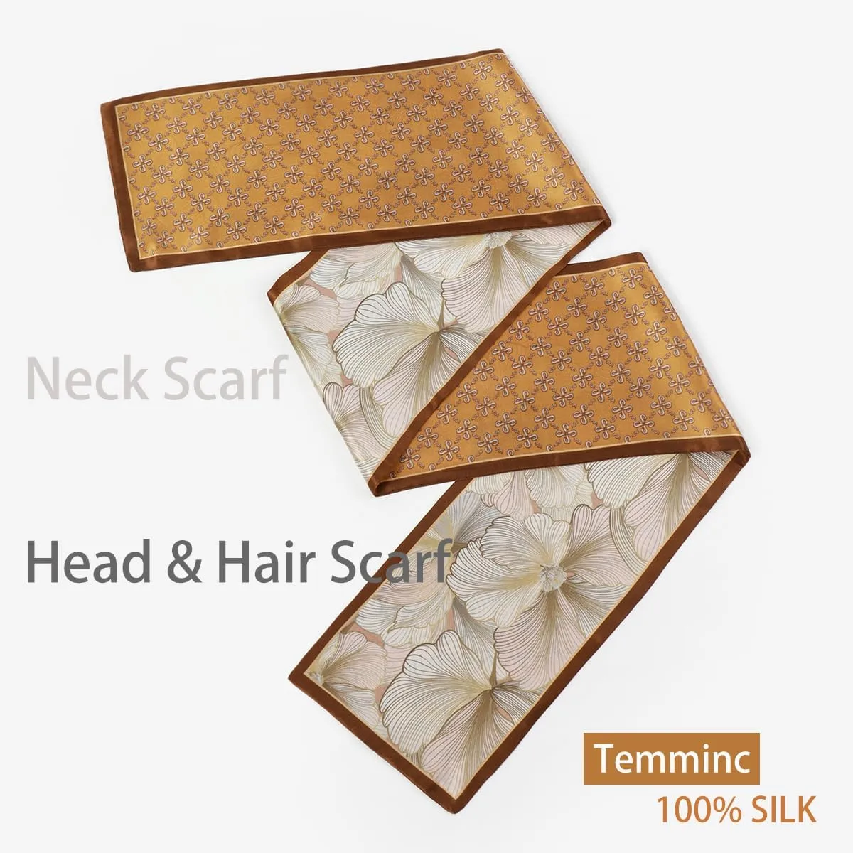 Womens Pure Mulberry Silk Scarf,Long Shawls for Head Scarf,Wrap Breathable Lightweight Neck Scarves For Handbag