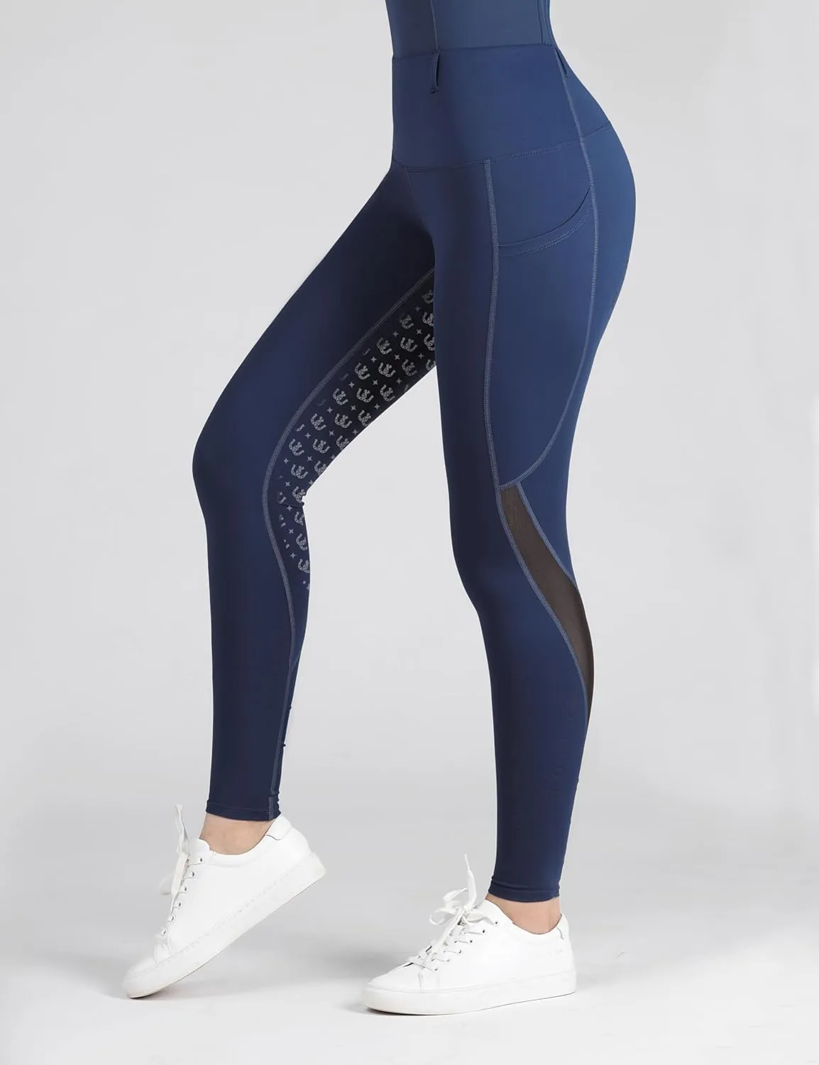 Women's Riding Breeches Equestrian Riding Pants with Silicone Grip and Ventilated Mesh Fabric Active Riding Tights