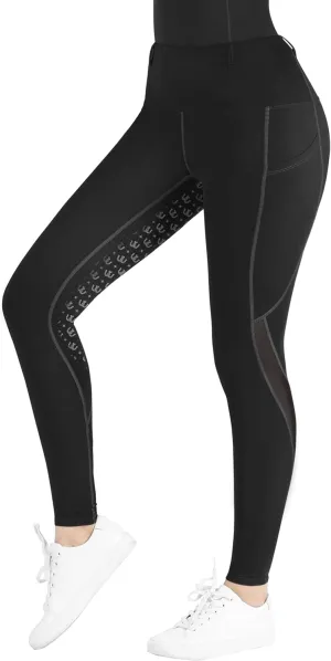 Women's Riding Breeches Equestrian Riding Pants with Silicone Grip and Ventilated Mesh Fabric Active Riding Tights