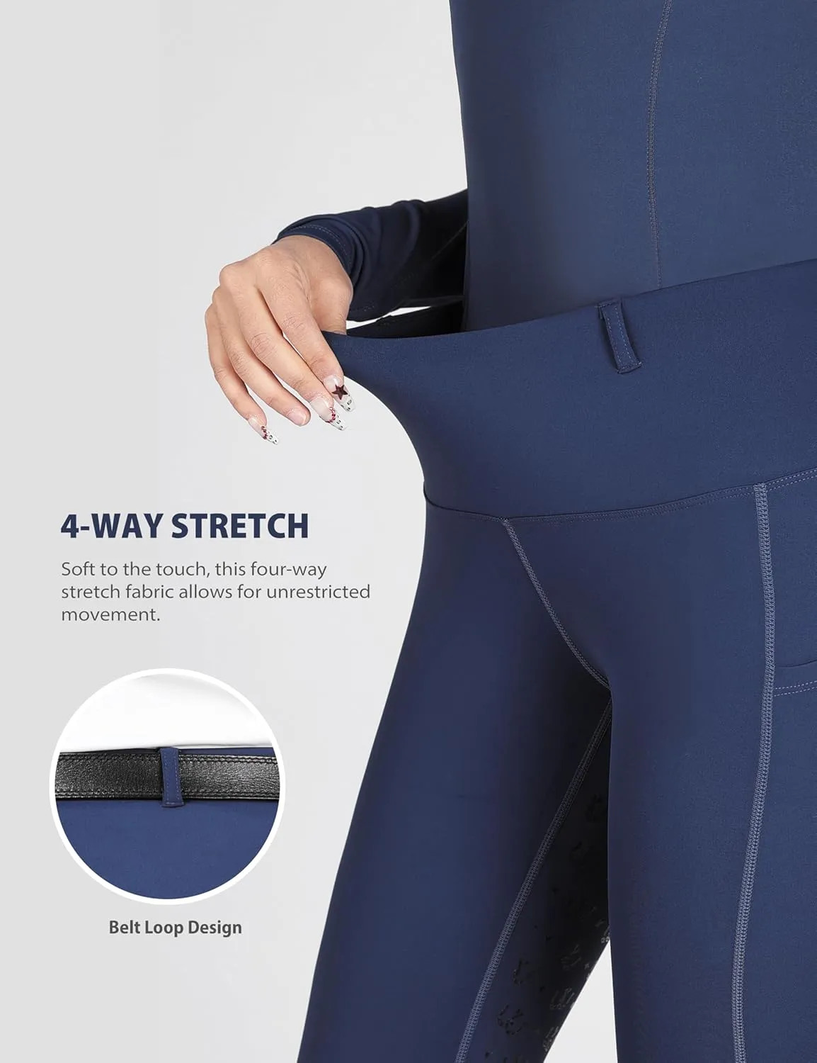 Women's Riding Breeches Equestrian Riding Pants with Silicone Grip and Ventilated Mesh Fabric Active Riding Tights