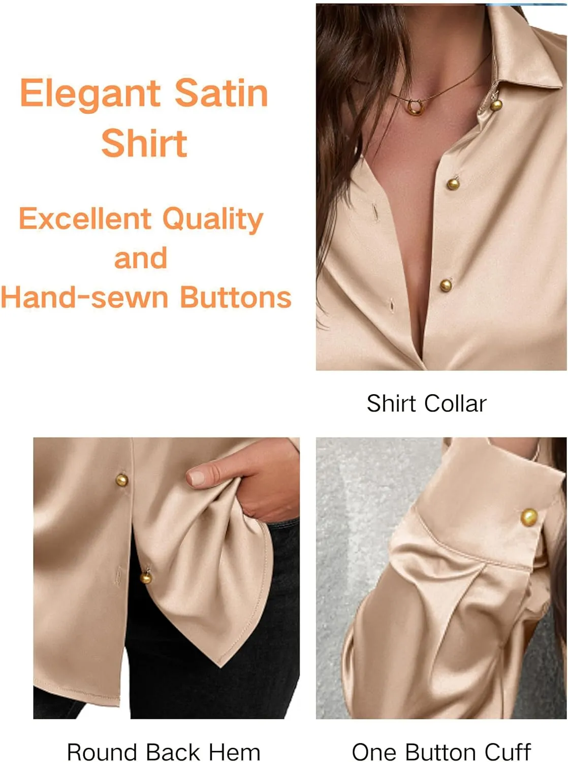 Women's Satin Button Down Shirts V-Neck Long Sleeve Tops Summer Business Office Silk Blouses Fashion Spring Shirt 2025