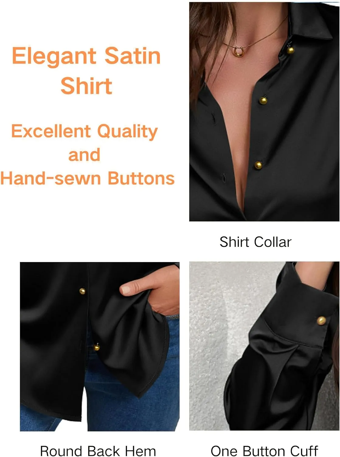 Women's Satin Button Down Shirts V-Neck Long Sleeve Tops Summer Business Office Silk Blouses Fashion Spring Shirt 2025