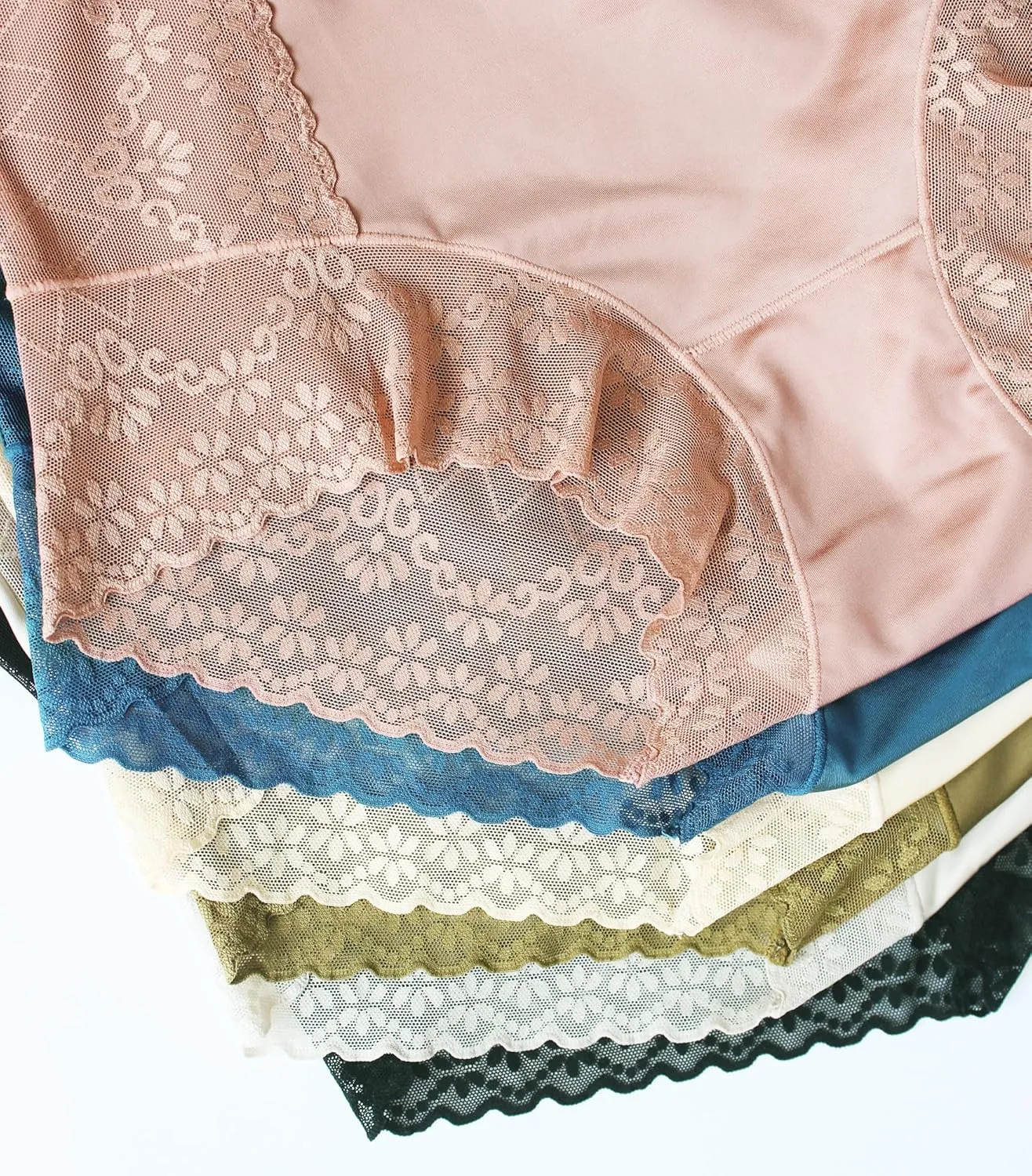 Women's Satin Panties 3-Pack - High Waist Lace Trim, Silk-Lined Comfort, True to Size (L/XL)