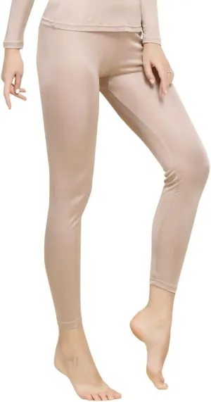 Womens Silk Thermal Long Johns Bottom Mulberry Silk Lightweight Base Layer Underwear Pants