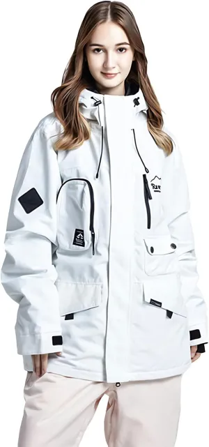 Womens Ski Jacket Waterproof Snow Jackets Winter Windproof Snowboard Jacket Coats with Hood