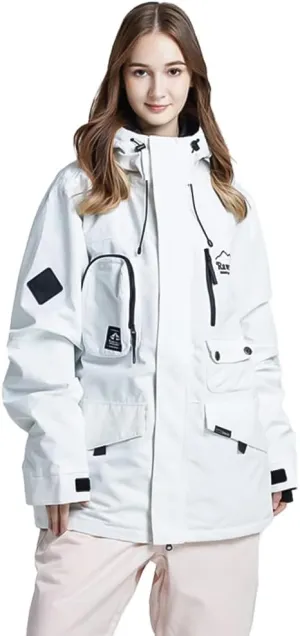 Womens Ski Jacket Waterproof Snow Jackets Winter Windproof Snowboard Jacket Coats with Hood